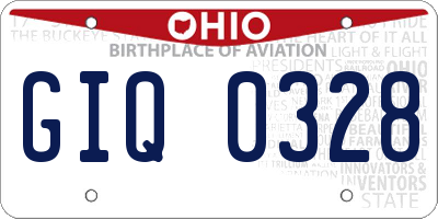 OH license plate GIQ0328