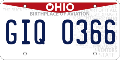 OH license plate GIQ0366