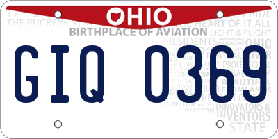 OH license plate GIQ0369
