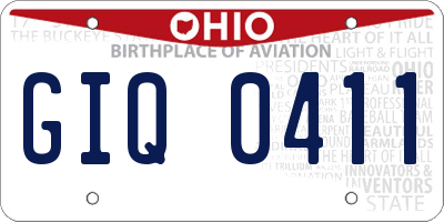 OH license plate GIQ0411