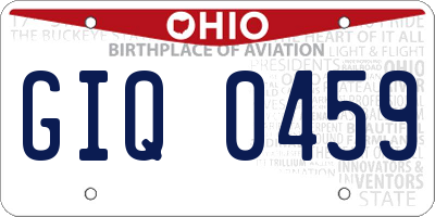 OH license plate GIQ0459
