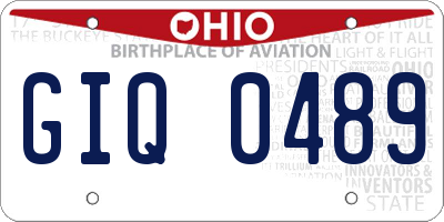 OH license plate GIQ0489