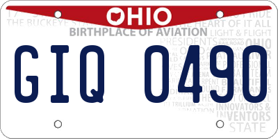 OH license plate GIQ0490