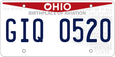 OH license plate GIQ0520