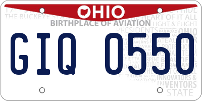 OH license plate GIQ0550