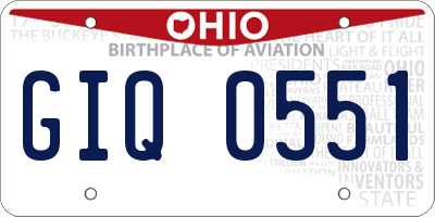 OH license plate GIQ0551
