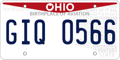 OH license plate GIQ0566