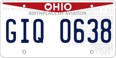 OH license plate GIQ0638