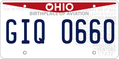 OH license plate GIQ0660