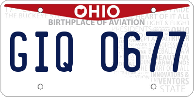 OH license plate GIQ0677