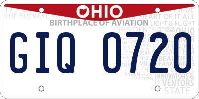 OH license plate GIQ0720