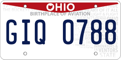 OH license plate GIQ0788