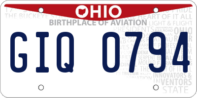 OH license plate GIQ0794