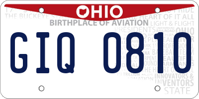 OH license plate GIQ0810