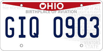 OH license plate GIQ0903