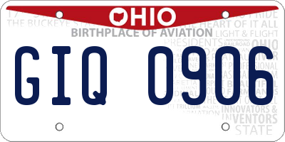 OH license plate GIQ0906