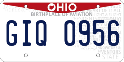 OH license plate GIQ0956