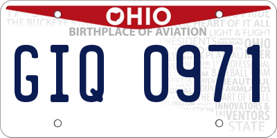 OH license plate GIQ0971