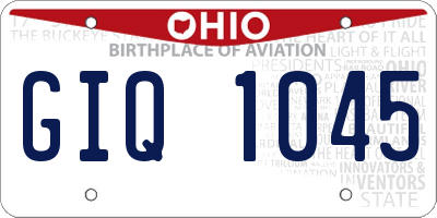 OH license plate GIQ1045