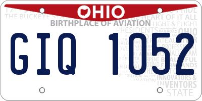OH license plate GIQ1052