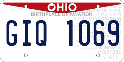 OH license plate GIQ1069