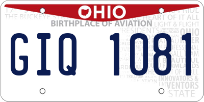 OH license plate GIQ1081