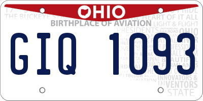 OH license plate GIQ1093