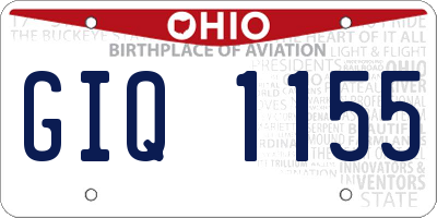OH license plate GIQ1155