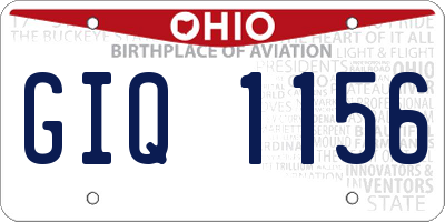 OH license plate GIQ1156
