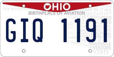 OH license plate GIQ1191