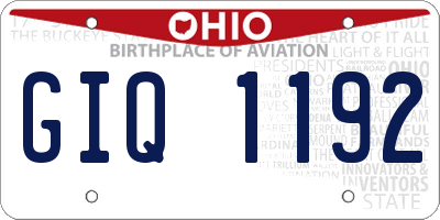 OH license plate GIQ1192
