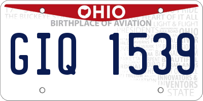 OH license plate GIQ1539