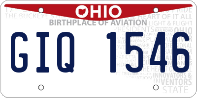 OH license plate GIQ1546
