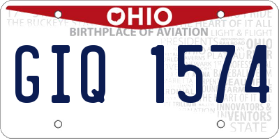 OH license plate GIQ1574