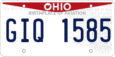 OH license plate GIQ1585