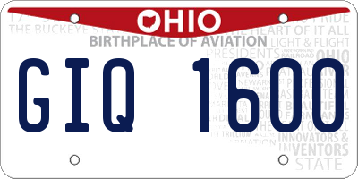 OH license plate GIQ1600