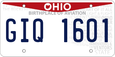 OH license plate GIQ1601