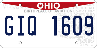 OH license plate GIQ1609