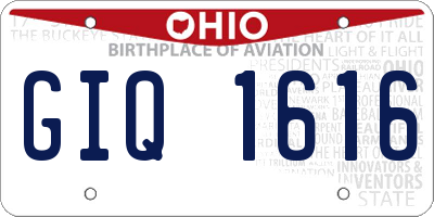 OH license plate GIQ1616