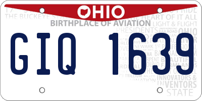 OH license plate GIQ1639
