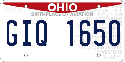 OH license plate GIQ1650