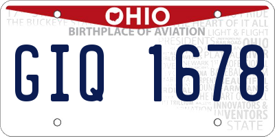 OH license plate GIQ1678