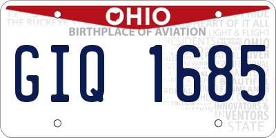 OH license plate GIQ1685