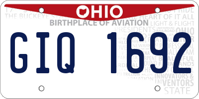 OH license plate GIQ1692