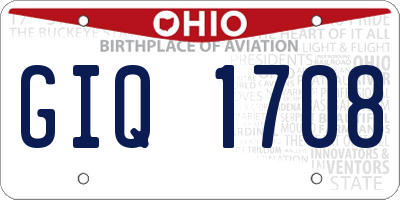 OH license plate GIQ1708