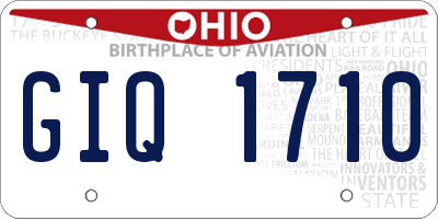 OH license plate GIQ1710