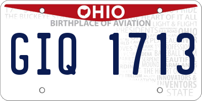 OH license plate GIQ1713