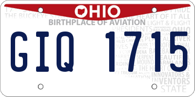 OH license plate GIQ1715