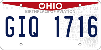 OH license plate GIQ1716