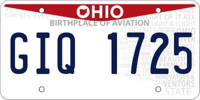 OH license plate GIQ1725